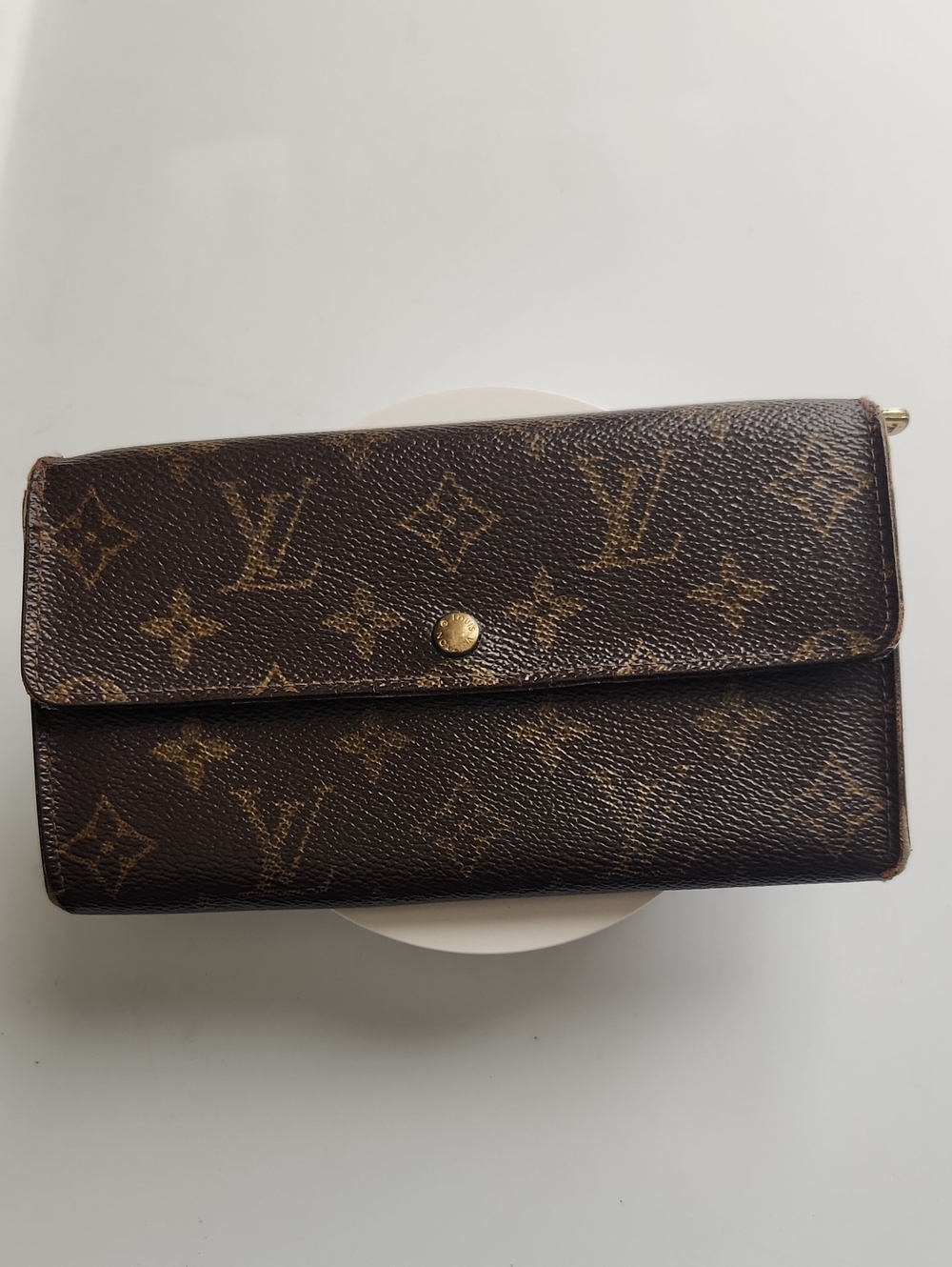 Louis Vuitton Monogram Canvas Flap Wallet in Brown and Gold